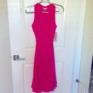 MIDI hot pink dress